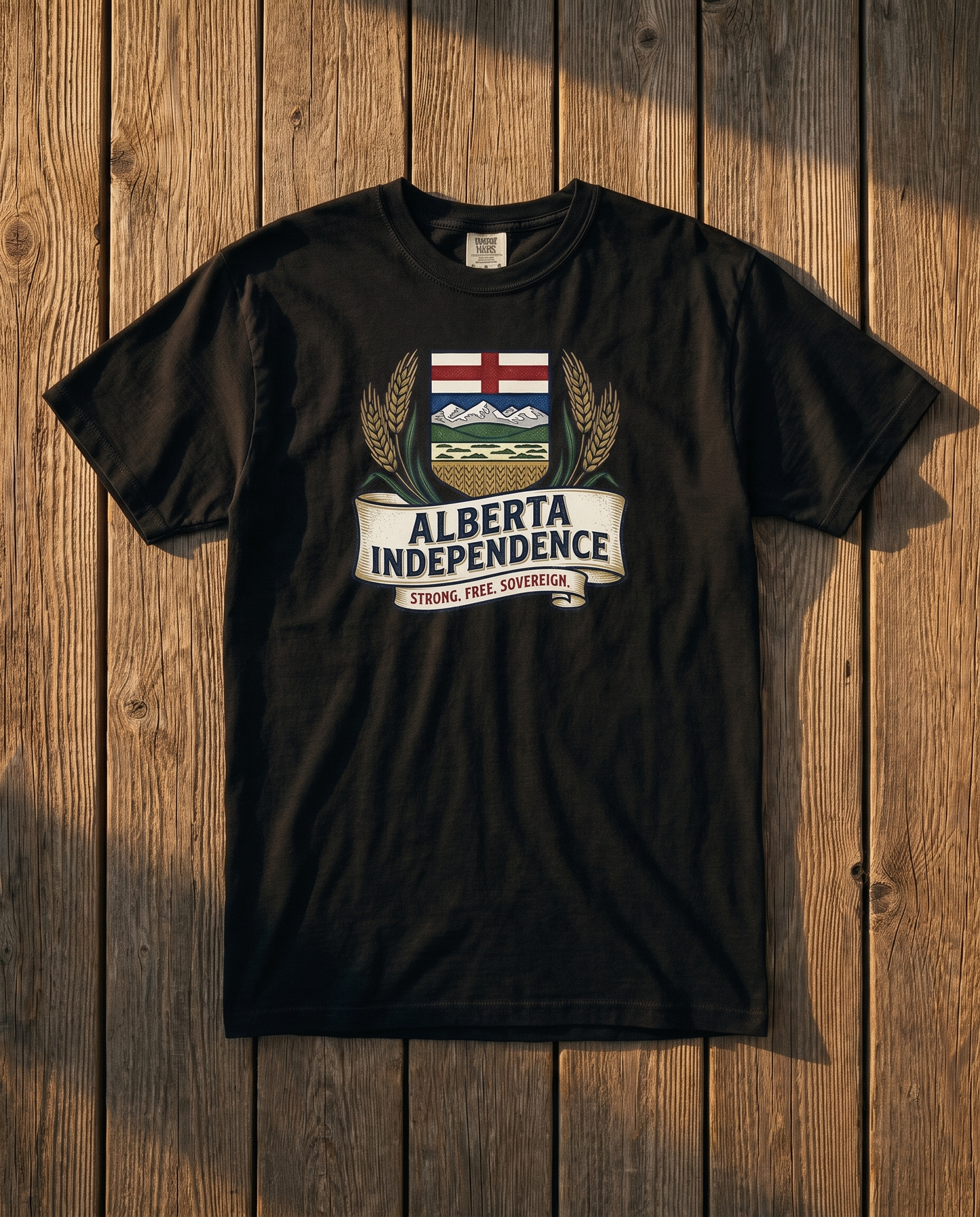 Alberta Independence Retro Crest Tee in Black
