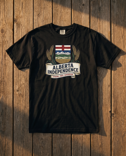 Alberta Independence Retro Crest Tee in Black