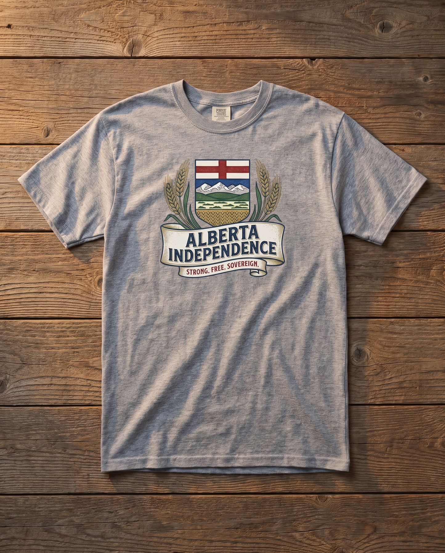 Alberta Independence Retro Crest Tee in Grey