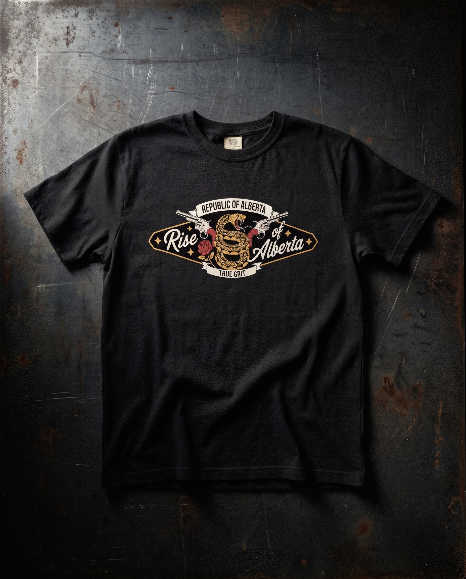 Rattlesnake Revolver Tee in Black