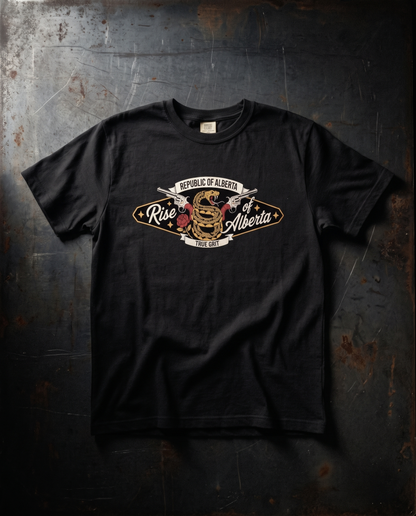 Rattlesnake Revolver Tee in Black