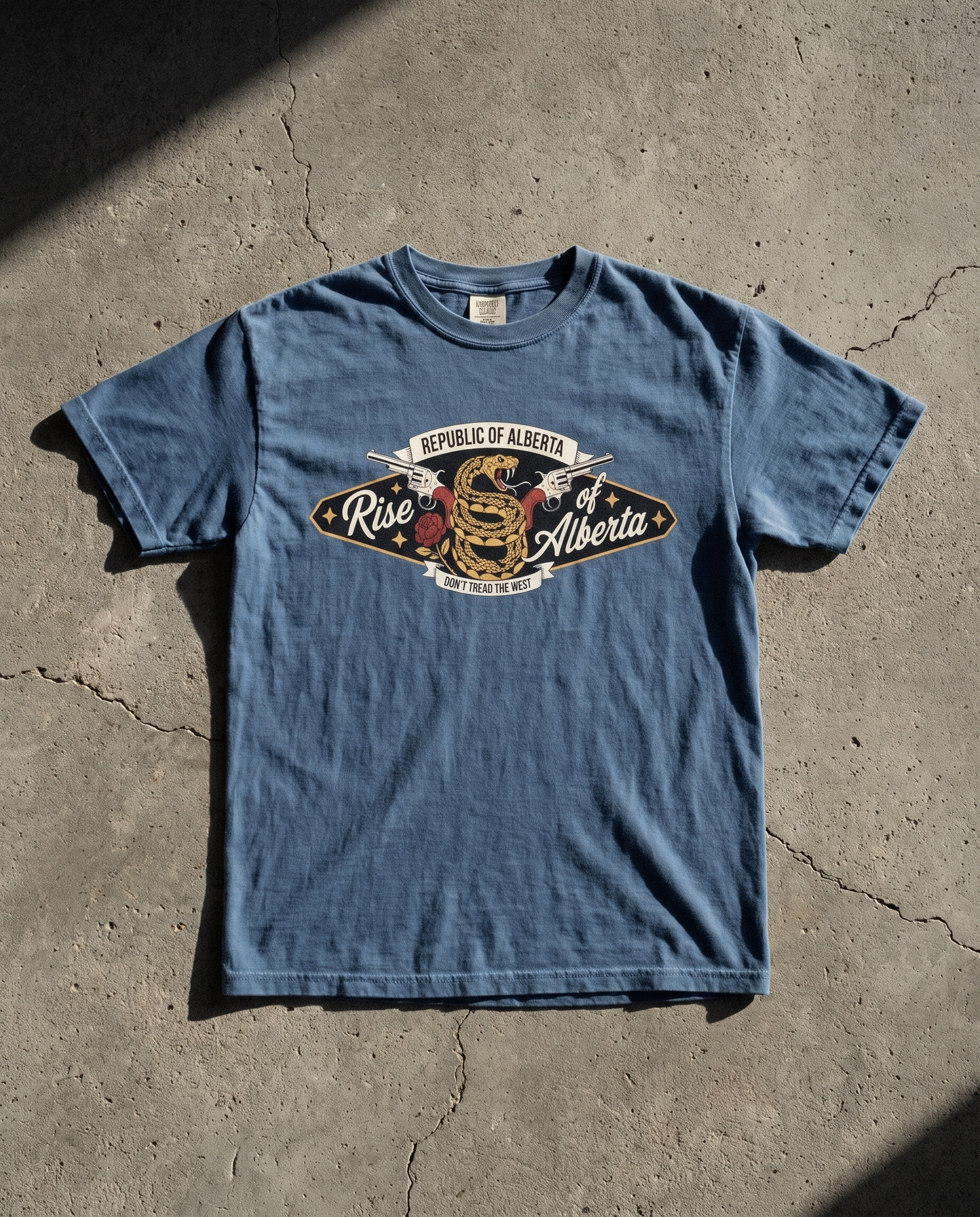 Rattlesnake Revolver Tee in Blue Jean