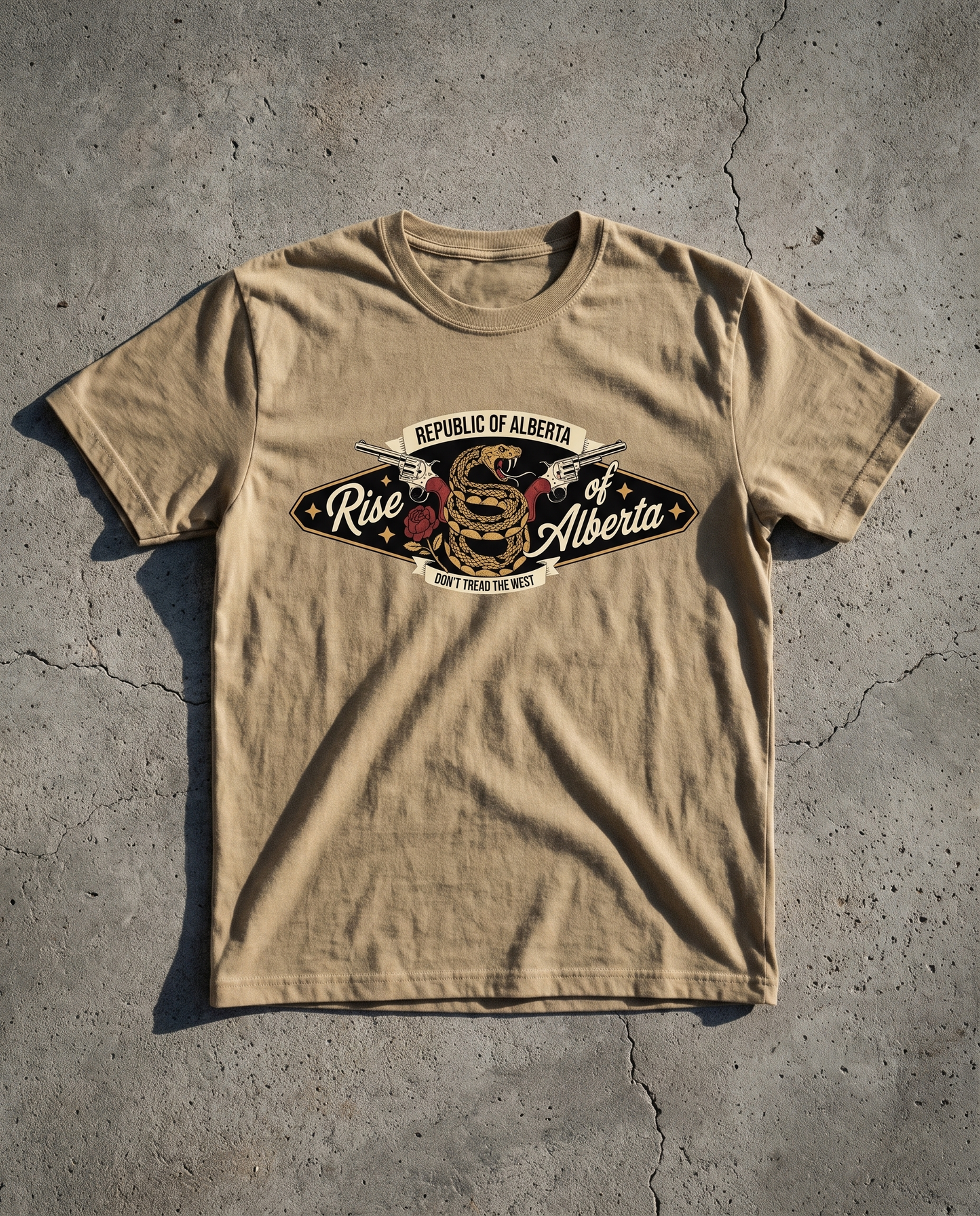 Rattlesnake Revolver Tee in Khaki