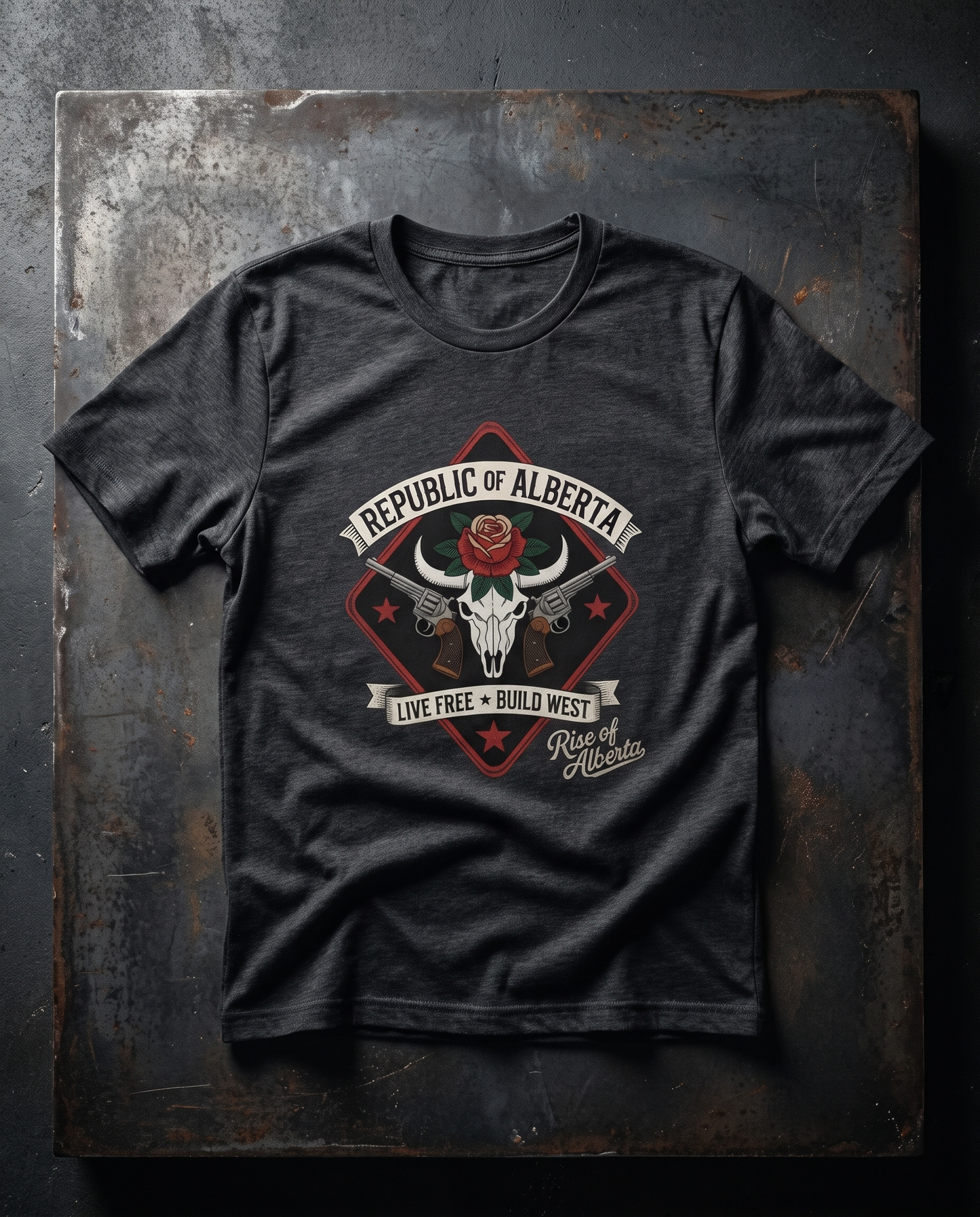 Republic of Alberta Gunslinger Tee in Charcoal