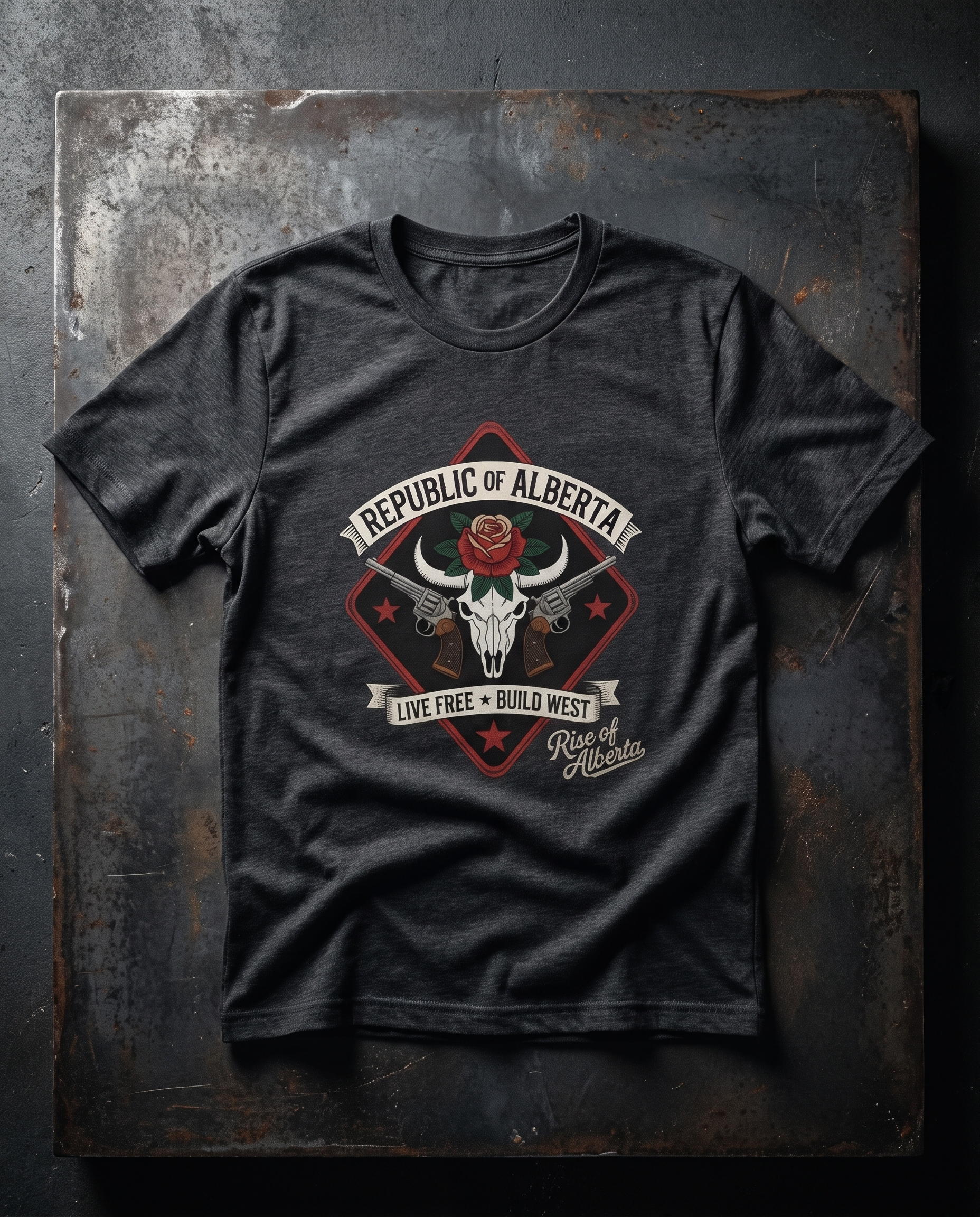 Republic of Alberta Gunslinger Tee in Charcoal