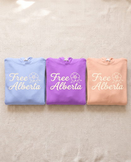 Free Alberta lightweight women's hoodie all three colourways folded together