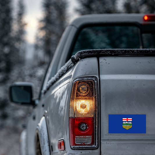 Alberta Flag Bumper Sticker (7.5" x 3.75")