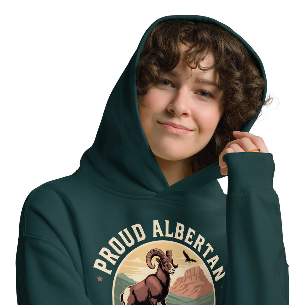 Proud Albertan Premium Quality Midnight Green Oversized Hoodie (Unisex)