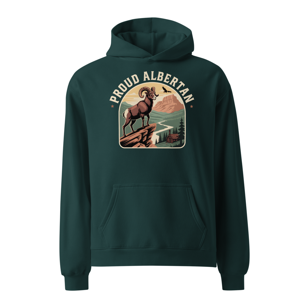 Proud Albertan Premium Quality Midnight Green Oversized Hoodie (Unisex)