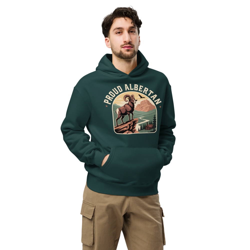 Proud Albertan Premium Quality Midnight Green Oversized Hoodie (Unisex)